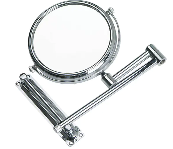 What are the features of Chrome Finished Round Makeup Mirror?