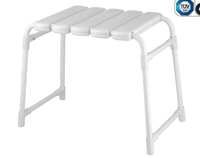 What are the advantages of J22003W Simple High Strength Bath Stool using ABS + aluminum tube material?